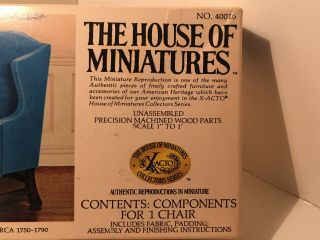 Vintage Dollhouse House of Miniatures Wing Chair Kit 40016 - Opened 9 3