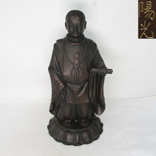 A331: Japanese High - Quality Copper Ware Shrine Maiden Statue With Very Good Work