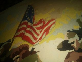 Vintage Washington Crossing The Delaware Paint by Number Painting Raised Flag 3