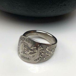 1893 World Fair Sterling Silver Columbus Spoon Ring Size 7.  5