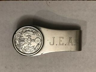 Antique Japanese Silver Coin Money Clip