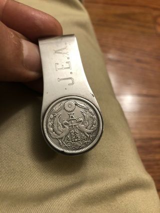 Antique Japanese Silver Coin Money Clip 2