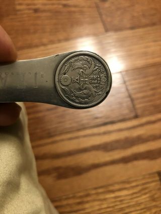 Antique Japanese Silver Coin Money Clip 5
