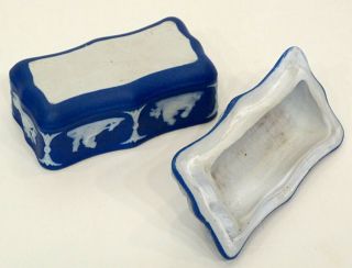 Antique WEDGWOOD Blue Dipped Jasperware MATCH BOX & STRIKER / Holder VESTA Safe 6