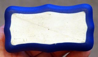 Antique WEDGWOOD Blue Dipped Jasperware MATCH BOX & STRIKER / Holder VESTA Safe 8