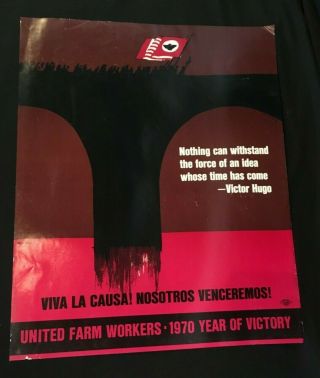 1970s Political Activism Poster " Nosotros Venceremos " United Farm Workers