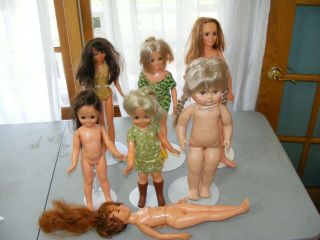 7 Vintage Dolls Eegee Ideal Crissy Growing Hair Pull Cord Waist Movement