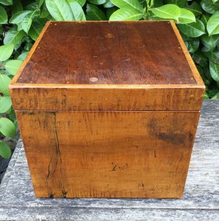 Old Vintage Early Mid 20th Century Handmade Heavy Oak Wood Keepsake Storage Box