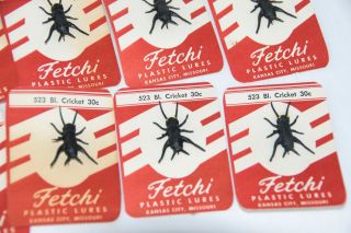 FETCHI VINTAGE FISHING LURES Set of 15 CRICKETS 523 cards 1950 - 60 ' s 2