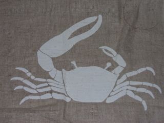 Vintage Marushka Crab Textile Print Fabric 2