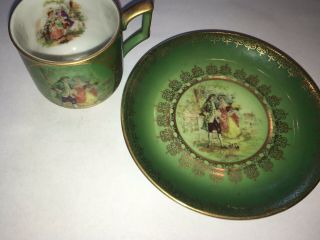 Vintage Fragonard Design Bavaria Miniature Tea Cup & Saucer