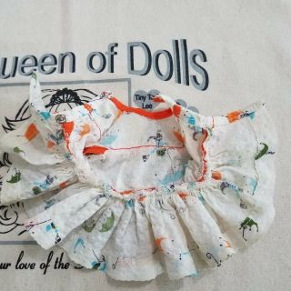 Vintage Terri Lee doll clothes for Tiny Terril Orange Monkey Umbrella dress 2