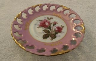 Antique LM ROYAL HALSEY Very Fine Tea Cup & Saucer Reticulated Saucer Gold Trim 3