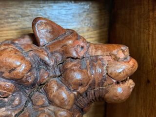 Hand Carved Burl Wood Sheep Buffalo Lion Dog Figure Sculpture Primitive Folk Art 4