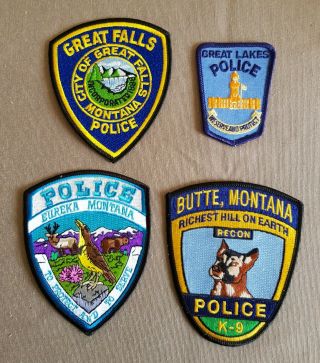 Usa - 4 X Different Police Patches - Montana 2