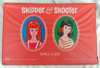 Vintage 1965 Skipper & Skooter Doll Case With Dolls & Accessories