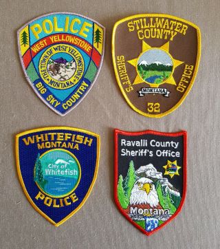 Usa - 4 X Different Police Patches - Montana 3