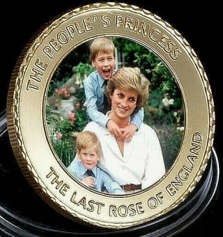 Princess Diana Gold Coin Signed Royalty Prince William Harry Candle In The Wind