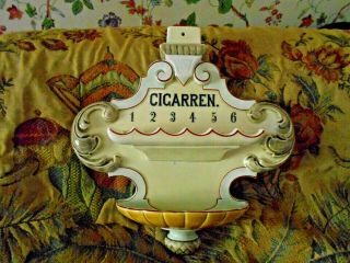 Antique Swedish Majolica Tobacciana 6 Slot Cigar Holder Display Victorian Rare