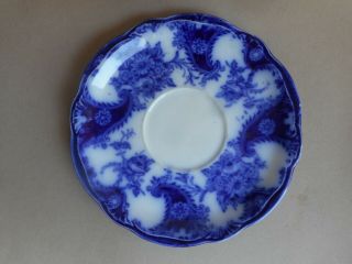 Antique Flow Blue English Lois N.  W.  P.  Porcelain Saucer