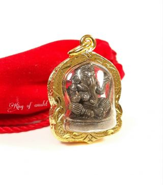Lord Ganesha Mini Pendant Hindu God Of Success Thai Amulet Charm Luck Rich Holy