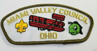 Bsa Boy Scouts Shoulder Patch Miami Valley Council Ohio Biplane Cricket Red