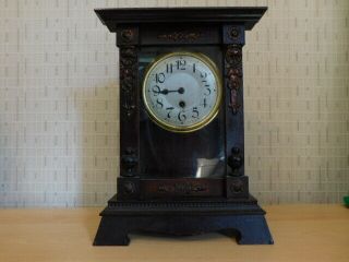 Vintage Antique Mantel Clock In Wooden Case Not