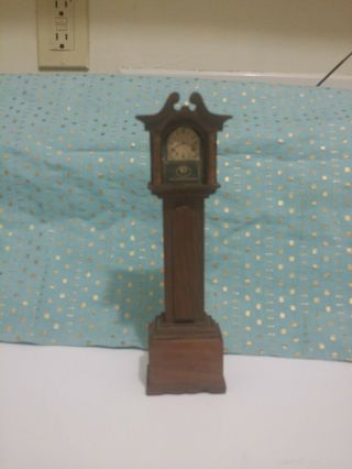 German Dollhouse Wood Grandfather Clock Tynietoy? Antique Vintage Miniature