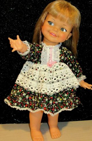Vintage Ideal Giggles 18 " Doll 1966 - 67 Cute Flirty Eyes Adorable