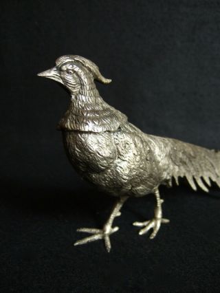 Antique French silver over bronze pheasants table centerpiece 2