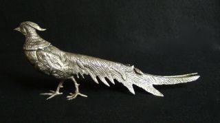 Antique French silver over bronze pheasants table centerpiece 3