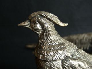 Antique French silver over bronze pheasants table centerpiece 7