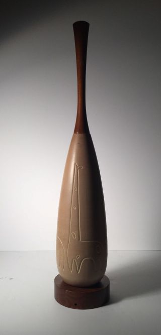 Raymor Art Pottery Giraffe Table Lamp Danish Modern Ceramic Aldo Londi Gambone