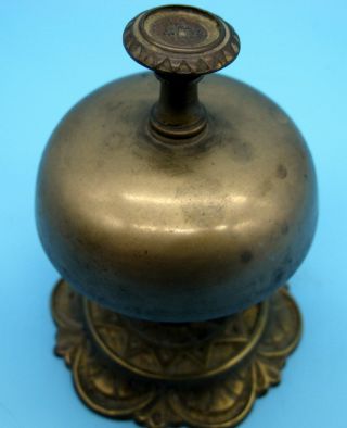 Vintage Brass Hotel Lobby Service Desk Counter Reception Call Bell