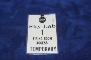 Vintage Nasa Access Badge Sky Lab 1 Firing Room Access Badge 2 (rare)