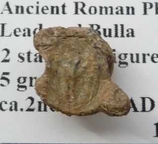 Ancient Roman Pb Seal Bulla Emperors Standing 2nd - 4thc Ad