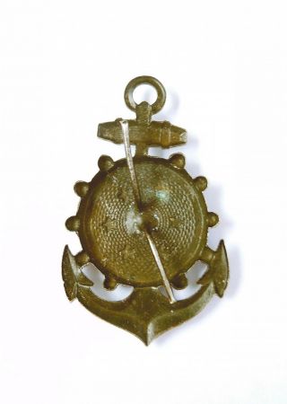 Antique French Anchor & Stars combined Metal Lapel Pin / Pendant Sailor Nautical 3