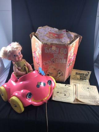 Vintage 1969 Mattel Baby Go Bye Bye & Her Bumpety Buggy