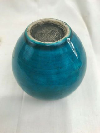 Antique Chinese Turquoise Blue Glaze Porcelain Jar with Lid 3 