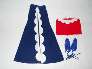 Vintage Ideal Crissy Kerry Brandi Tressy Doll Jc Penney Maxi Vest Shorts Clogs