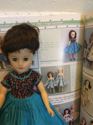 Miss Nancy Ann Doll Vintage And Blue Dress Tagged 10.  5 Inches Nasb Ponytail