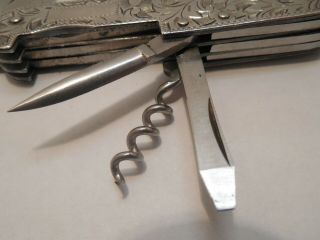 Vintage - Sterling Silver/925 - Ornate Design - Utility - Pocket Knife 5