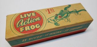 Vintage Fishing Lure Box Action Frog Corp.  Live Action Frog Box Only