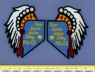 Reno Sparks Indian Colony (2 Mirror Set) Tribal Police Patch Large State Shape