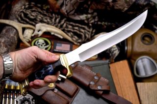 CFK Handmade D2 Custom WOLF PAW Scrimshaw Bone Western Bowie Hunter Blade Knife 5