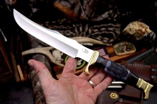 CFK Handmade D2 Custom WOLF PAW Scrimshaw Bone Western Bowie Hunter Blade Knife 6