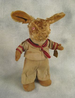 Antique Gund Rabbit Sailor 4th Of July 13in Tall All With Tag 1930s