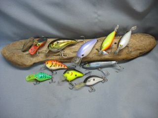 Vintage/old Fishing Lures - 10 Antique Baits - Rapala - Cordell Big O - Crazy Shad -