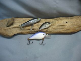 VINTAGE/OLD FISHING LURES - 10 ANTIQUE BAITS - RAPALA - CORDELL BIG O - CRAZY SHAD - 5