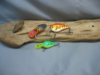 VINTAGE/OLD FISHING LURES - 10 ANTIQUE BAITS - RAPALA - CORDELL BIG O - CRAZY SHAD - 8